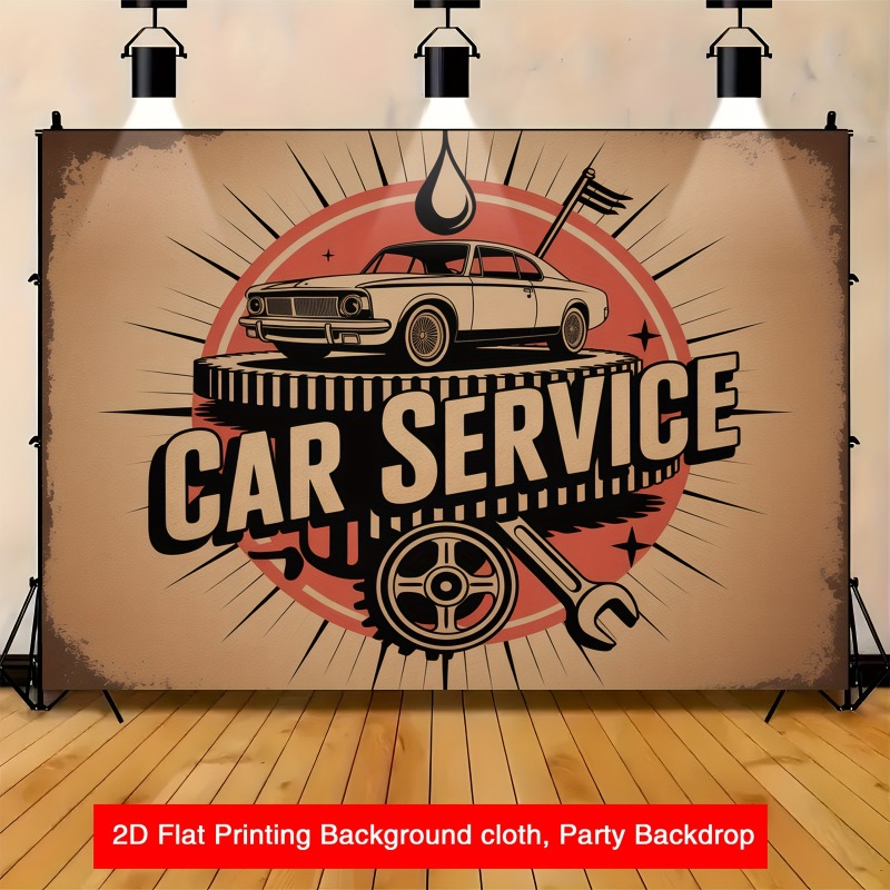 Heavy Equipment Mechanic - Büyük retro araba servis afişi -