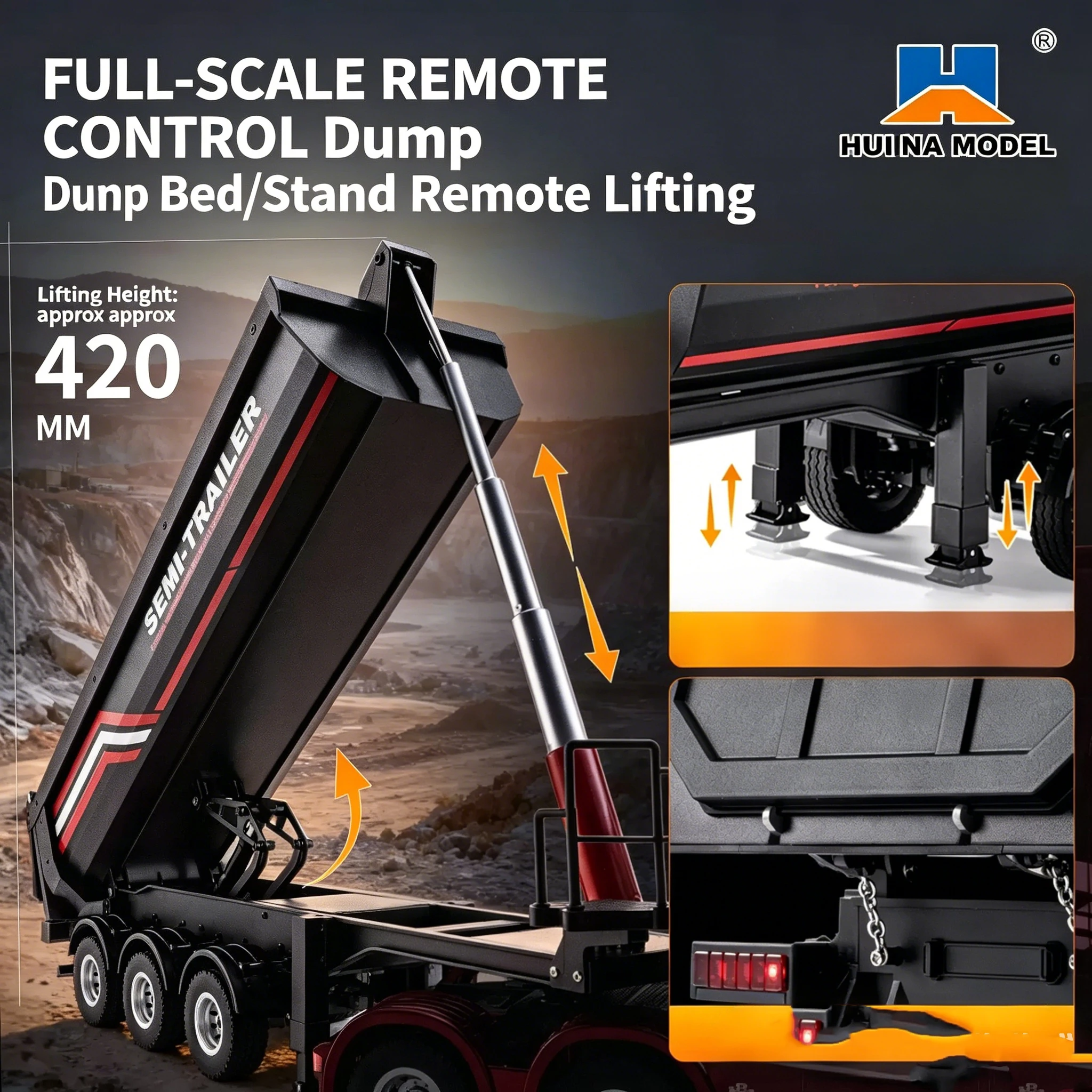HUINA 1509 1/18 19CH Yarı römo - Dump Truck Toy incelemesi ve fiyatı